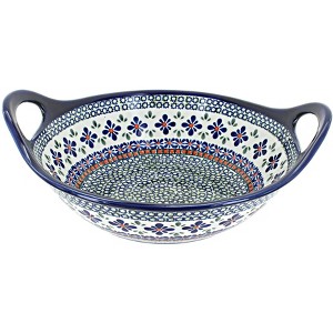 Blue Rose Polish Pottery 1814 Zaklady Medium Bowl with Handles - 1 of 1