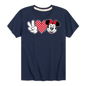 Girls' - Disney - Peace Love Minnie Short Sleeve Graphic T-Shirt - 1 of 4
