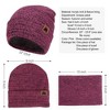 Mysuntown Winter Glove Hat Scarf 3-Piece Set, Warm Knitted Winter Hat Scarf and Touch Screen Gloves for Women, Man - 4 of 4