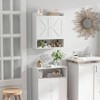 Bathroom Cabinet Storage Farmhouse White Over Toilet Cabinet with Adjustable Shelves Double Barn Doors for Bathroom - 3 of 4