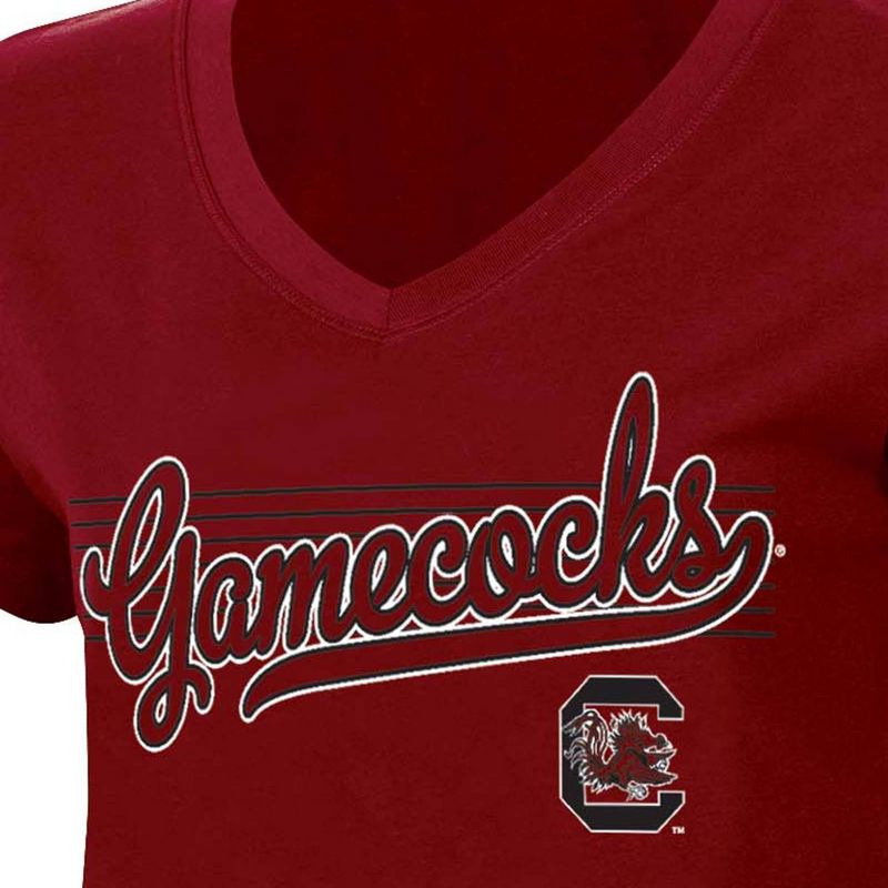 NCAA South Carolina Gamecocks Women&#39;s V-Neck T-Shirt, 3 of 4