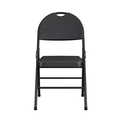 Sophisticated Black Fabric Padded Folding Chair, 4-Pack