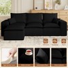 Kayamas 107'' Soft Corduroy Modular L-Shaped Sectional Sofa, 3-Seater Couch with Movable Ottoman for Living Room - 3 of 4
