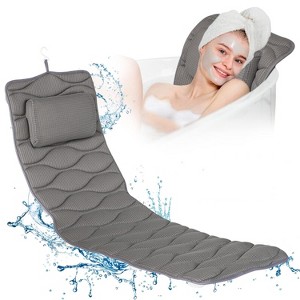 Full Body Bath Pillow for Bathtub with Mesh Washing Bag, 5D Air Mesh Cushion with 21 Non-Slip Suction Cups - 1 of 4