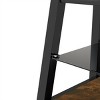 GlasFlength TV Stands and Consoles Modern Height Adjustable Swivel Media Console with Tempered Glass Shelves, Brown, 45.7"*16.5"*49.2" - 3 of 4