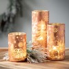 10"H, 8"H and 6"H Sullivans LED Holiday Candle Jar - Set of 3, Gold - 3 of 4