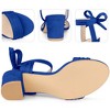 Perphy Women's Ankle Tie Pleated Lace Up Chunky Heels Sandals - 3 of 3
