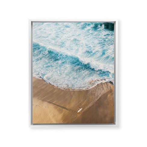 Romana Lilic / LA76 Photography The Surfer and The Ocean Framed Art Canvas - Society6 - image 1 of 4