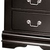 Royal Hampton Nightstand, 2 Drawers, Black Solid Wood, Nickel Metal Drop Handles - 3 of 4