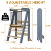 TinyHomie Foldable Toddler Kitchen Tower, 3 Adjustable Height Wooden Learning Stool, Standing Tower with Safety Net for Kitchen Bathroom - 2 of 4