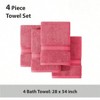 100 Cotton Large Bath Towels Set of 4 - Quick Dry, Soft Absorbent - Dorm Essentials for Girls (28"x54") - 4 of 4
