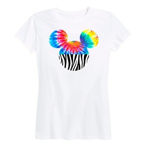 Women's - Disney - Tie Dye Zebra Print Mickey Short Sleeve Graphic T-Shirt - 1 of 4