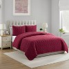 VCNY 3pc King Circle Pinsonic Quilt Set Red: Hypoallergenic Microfiber, Embroidered, Modern Design - 2 of 4