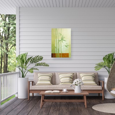 Pablo Esteban Bamboo Green Outdoor Canvas Print with Aluminum Frame