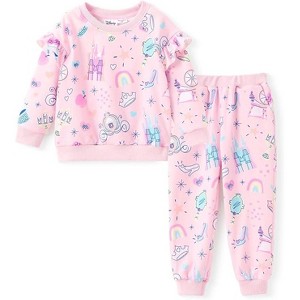 Disney Princess Toddler Girls Ruffle Fall Casual Top and Bottom Sets - 1 of 4