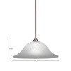 Toltec Lighting Paramount 1 - Light Pendant in  Brushed Nickel with 20" White Alabaster Swirl Shade - 2 of 2
