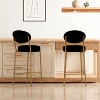 DYHOME Set of 2 Upholstered Bar Stools - Modern Faux Leather Design with Back & Foot Support for Kitchen Island, Perfect Christmas Gift - 4 of 4