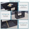 NicBex 63 Inch Rectangle Dining Table with Imitation Marble Tabletop and MDF Legs for 6 to 8,Living Meeting Room,Black - 4 of 4