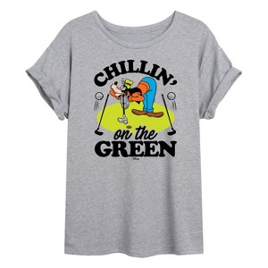 Women's - Disney - Chillin On The Green Oversized Graphic T-Shirt - 1 of 4