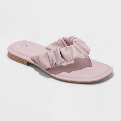 Women's Blossom Scrunched Flip Flop Sandals - A New Day™