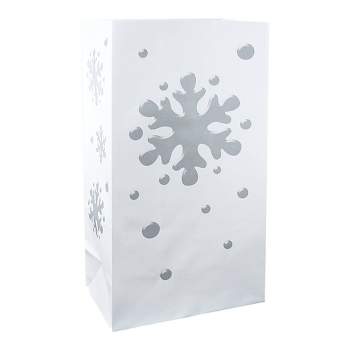 24ct Paper Luminaria Bags "Snowflake" Silver - LumaBase