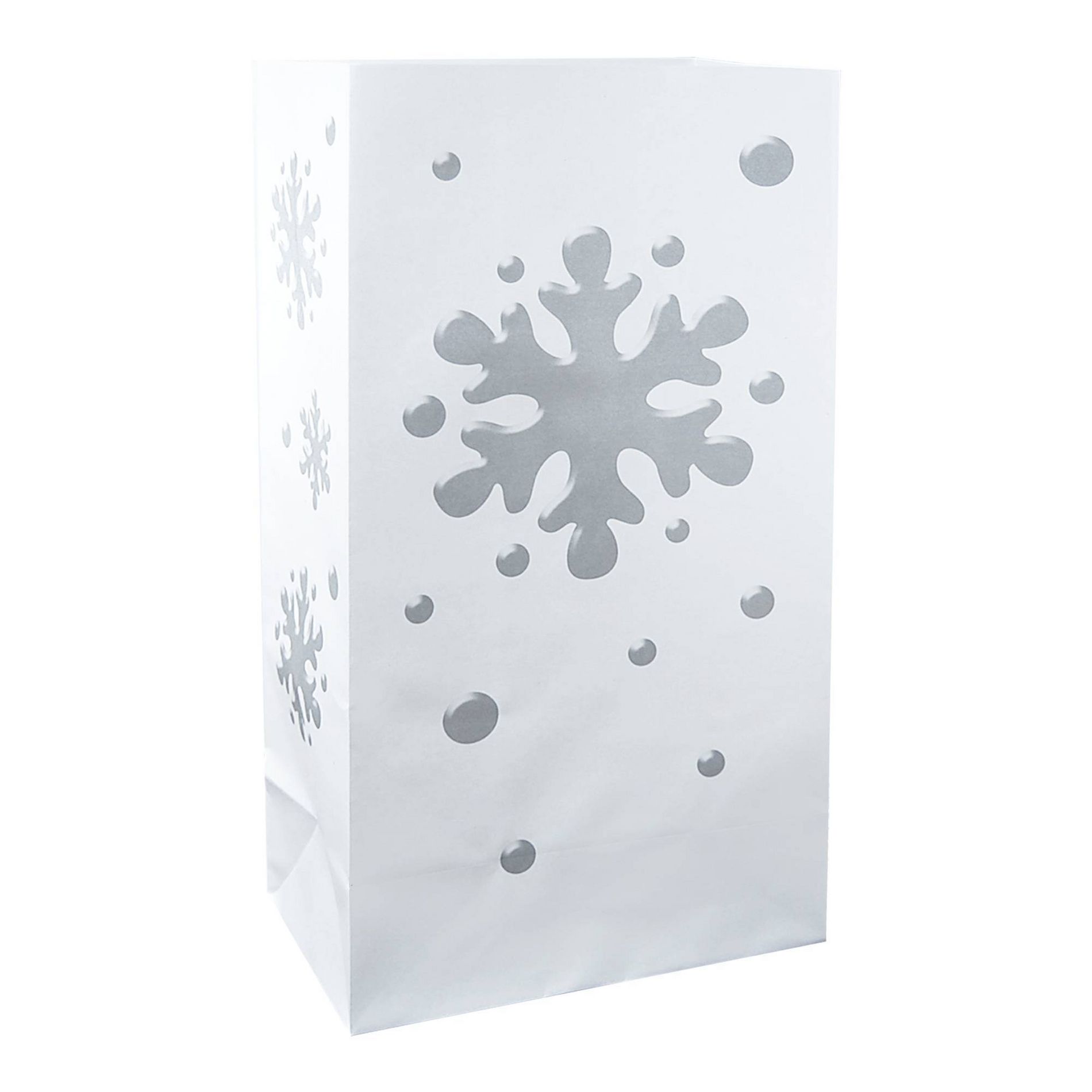 Lumabase 12ct Flame-Resistant Paper Luminaria Bags Snowflake