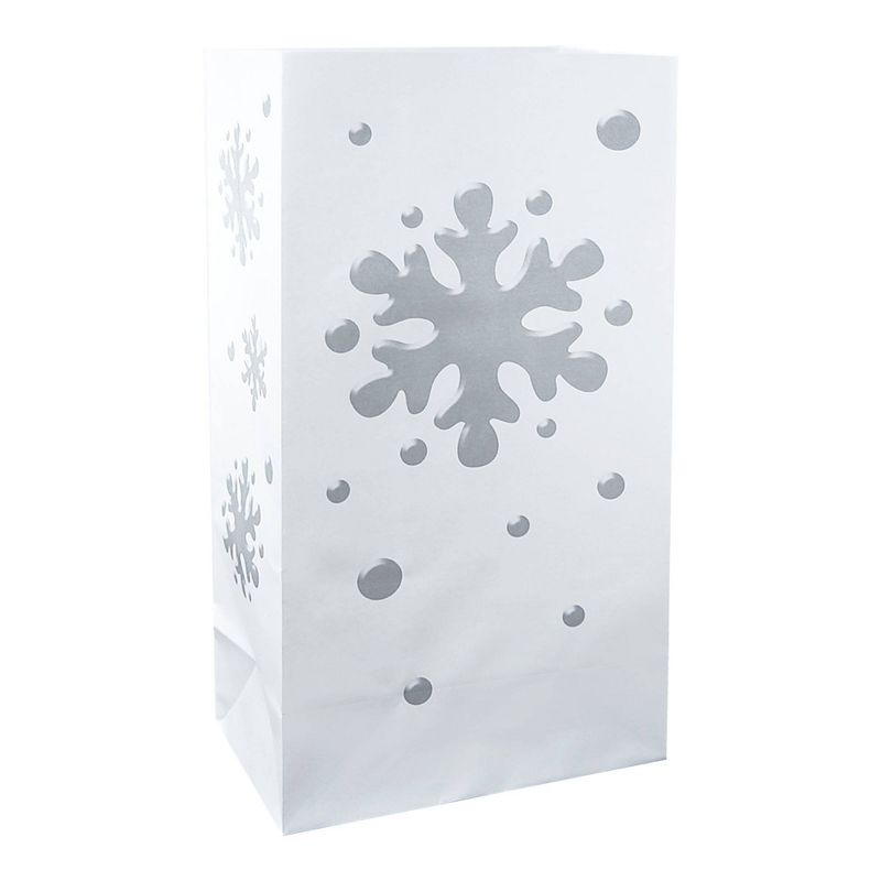 24ct Paper Luminaria Bags "Snowflake" Silver - LumaBase, 1 of 3