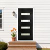 36 x 80 Fiberglass Entry Door with Brickmould, Black Finished Knock-Down Fiberglass Door with White Vinyl Frame - 3 of 4