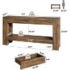 Lantine 63" Wooden Console Table with 2 Drawers, Farmhouse Entryway Table with Storage Shelf, Sofa Table for Living Room, Hallway - 3 of 4
