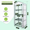 EAGLE PEAK 4-Tier Mini Greenhouse, Portable Green House with Roll-Up Zipper Door and Wire Shelves,  Clear/White PE Cover - 4 of 4