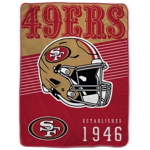 NFL San Francisco 49ers Helmet Stripes Flannel Fleece Blanket - 1 of 3