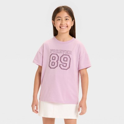Girls' Short Sleeve Knit Oversized Graphic T-Shirt - Cat & Jack™