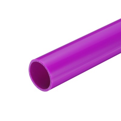 Unique Bargains Water Plumb DIY Crafts High Impact Rigid Round Pipes 8" Length ID 1.07" OD 1.26" Purple