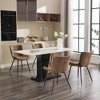 Chair, Office Chair, 2 Set leather Upholstered Dining Chair, with Backrest and Metal Legs, Dining Room, Bedroom, Office, Meeting Room - 3 of 4