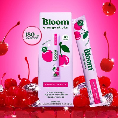 BLOOM NUTRITION Shirley Temple Natural Energy Sticks - 10ct
