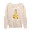 Women's - Disney Princess - Princess Belle Lightweight French Terry Wide Neck Long Sleeve Shirt - 2 of 4
