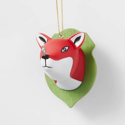 Paper Mache Fox Head Christmas Tree Ornament - Wondershop™