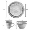Elama Malibu Sea Glass 16-Piece Dinnerware Set in Dark Green - 4 of 4