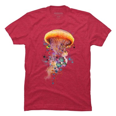 Men's Design By Humans Electric Jellyfish World By DavidLoblaw T-Shirt