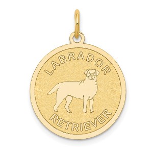 Black Bow Jewelry 14k Yellow Gold Laser Etched Labrador Retriever Disc Pendant, 19mm - 1 of 4