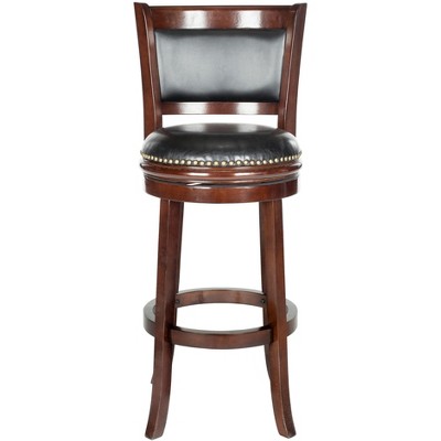 Brockway Swivel Bar Stool - Cappuccino/Black - Safavieh