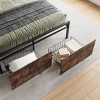 FURNIinspire Beds Vintage Full Bed Frame Queen Bed Frame with Storage Headboard, 2 Drawers, No Box Spring Needed, Brown, 81.18"*54.48"*38.78" - 2 of 4