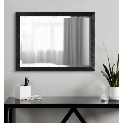 Reyna 18x24 Black Ribbed Rectangle Wall Mirror