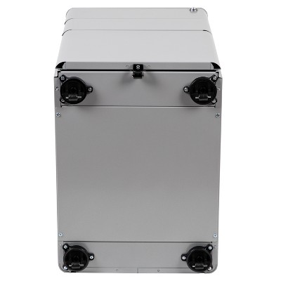 Modern Gray 3-Drawer Mobile Locking Filing Cabinet