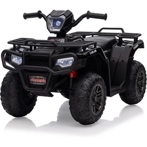 12V Kids Ride On ATV, Battery-Operated Car, Dual Speed Adjustment 1.5-2.2mph, One Button Start, LED Light, Music, USB for Toddlers - 1 of 4