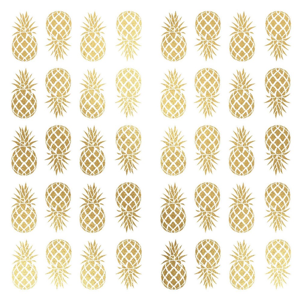 Photos - Wallpaper Roommates Pineapple Peel and Stick Wall Decal Gold  