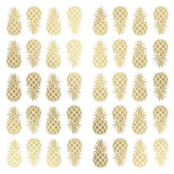 Pineapple Peel and Stick Wall Decal Gold - RoomMates