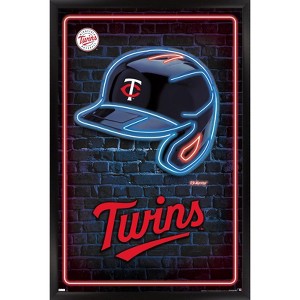 Trends International MLB Minnesota Twins - Neon Helmet 23 Framed Wall Poster Prints - 1 of 4