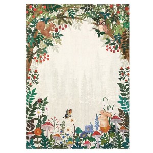 Washable Modern Farmhouse Living Room Rugs, Cottagecore Soft Non Slip Bedroom Carpet, Floral Rabbit Print Dining Room Rugs - 1 of 4