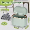 LunaLulinlk Green Mini Tabletop Trash Can with 240 Trash Bags, Pop-Up Small Tabletop Trash Can with Lid, Small Countertop Trash Can - 3 of 4